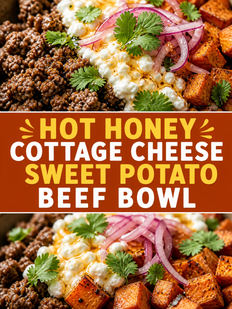 2 Hot Honey Cottage Cheese Sweet Potato Beef Bowl
