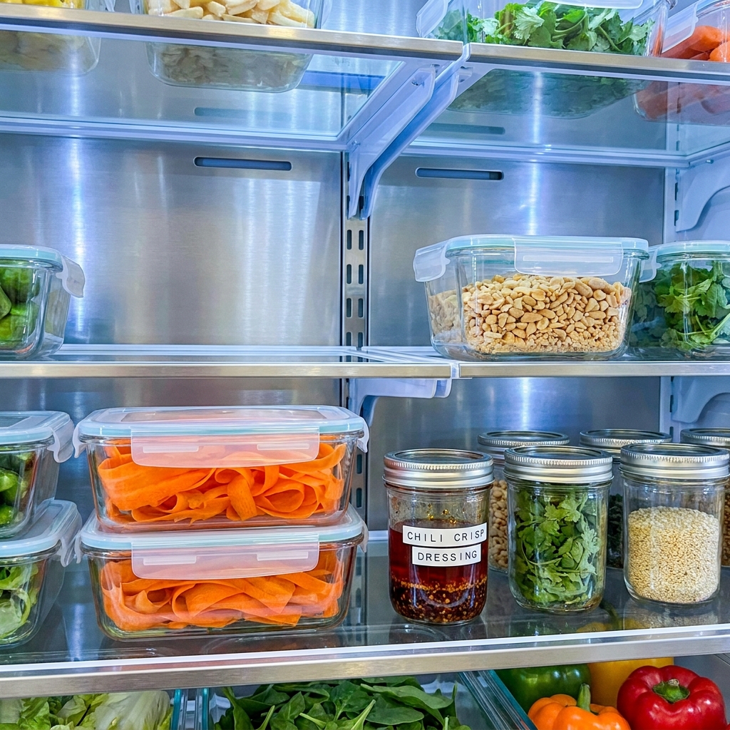 Chili crisp carrot ribbon salad recipe