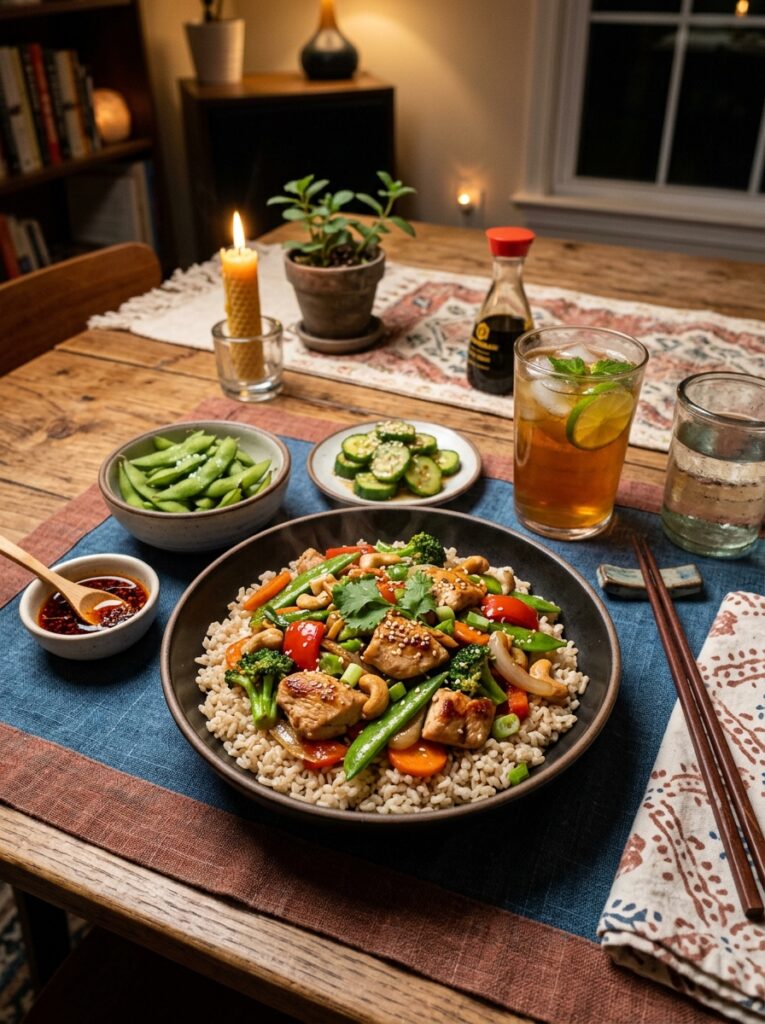 High Protein Chicken Stir Fry 15 A full serving setup of 202604291949
