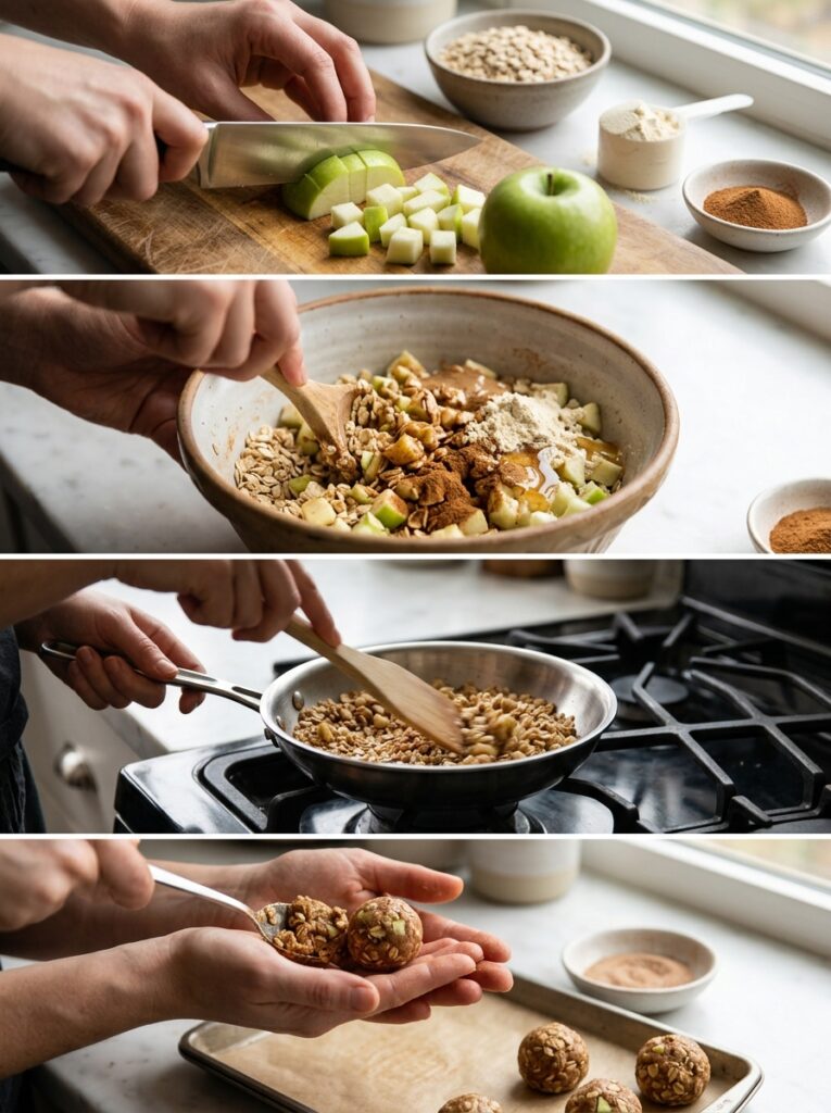 High Protein Apple Cinnamon Energy Balls Recipe 14 A step by step cooking process of 202604281927