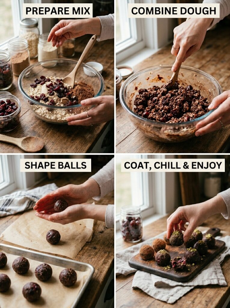 High Protein Cherry Chocolate Energy Balls: Easy Homemade Recipe 14 A step by step cooking process of 202604292018