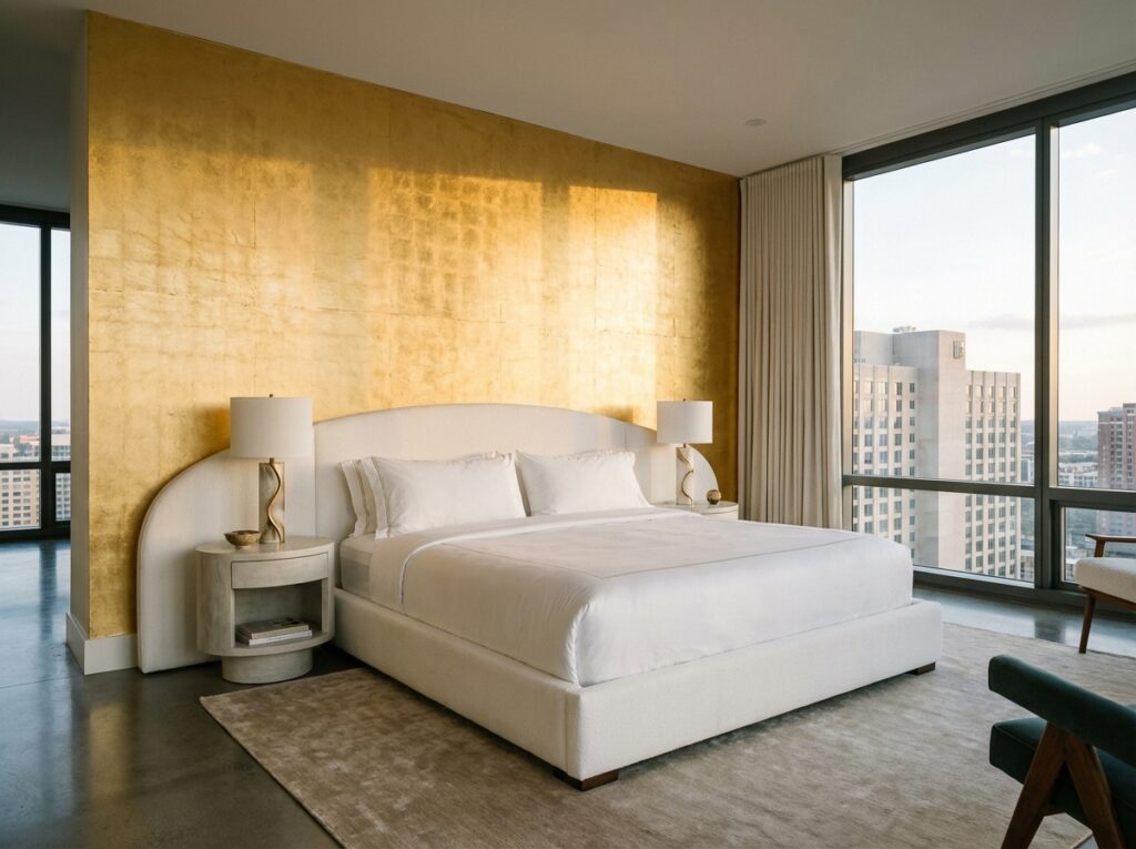 Bedroom with gold 202604081422