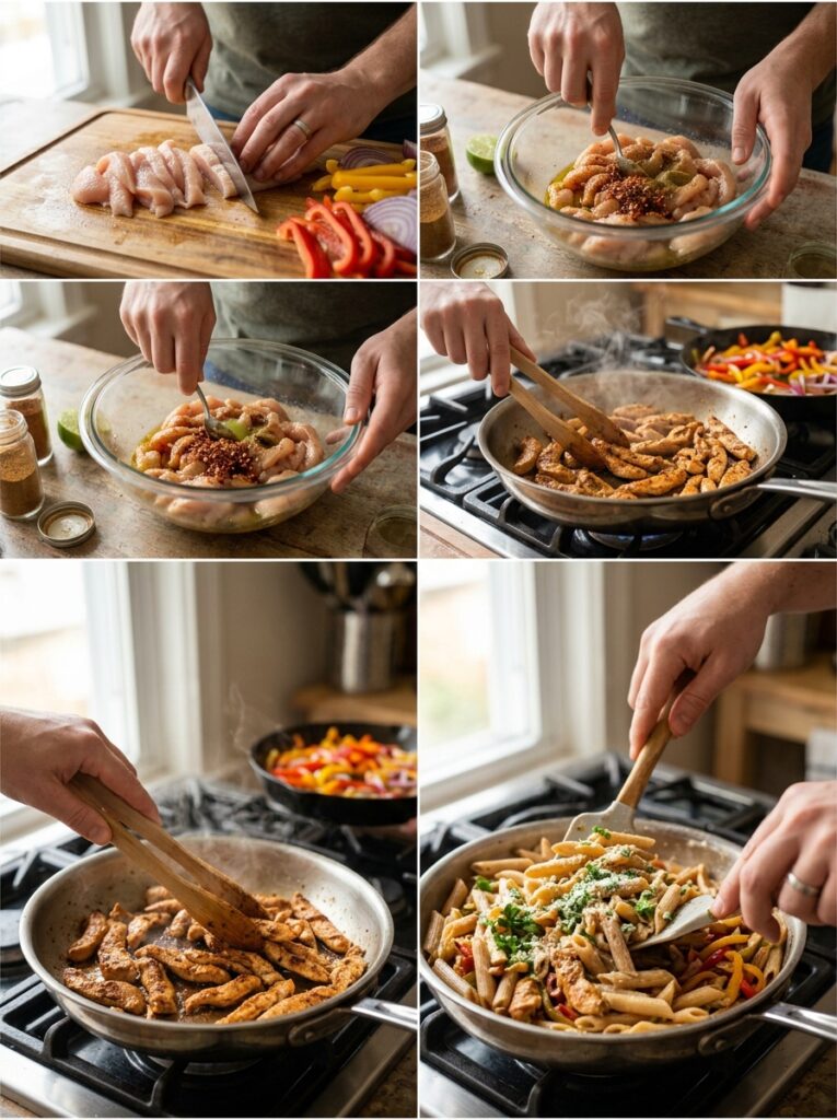 High Protein Chicken Fajita Pasta Recipe 14 Chicken Fajita Pasta 202604261422 2
