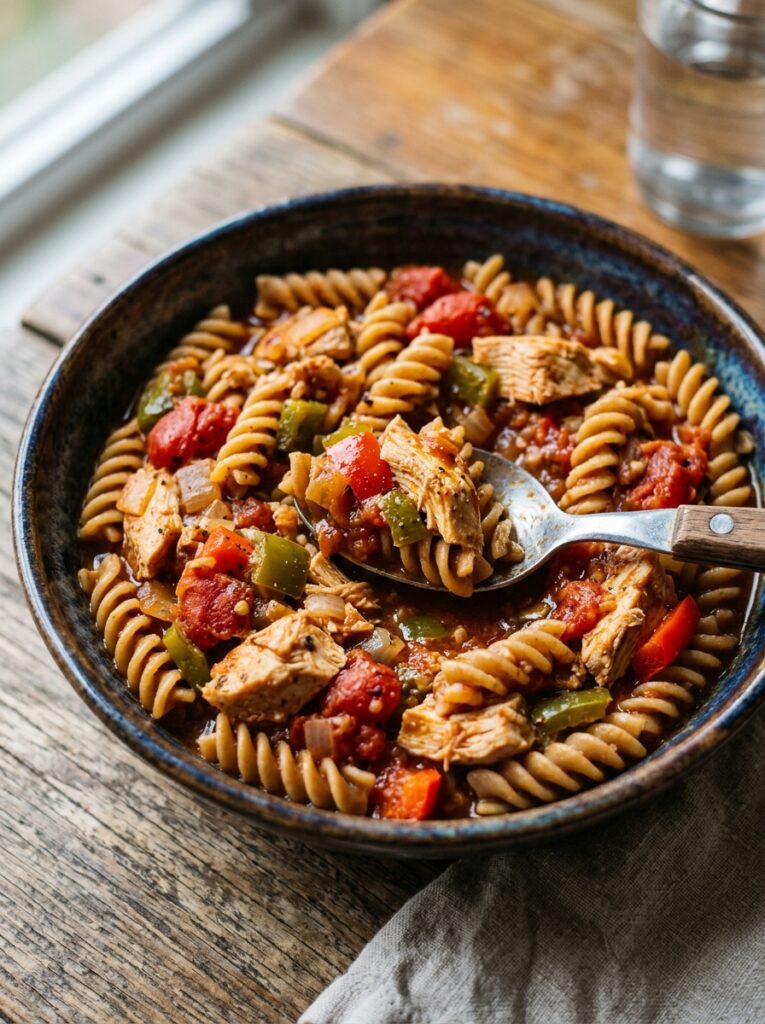 High Protein Chicken Chili Pasta Recipe 12 Chicken chili pasta 202604261415