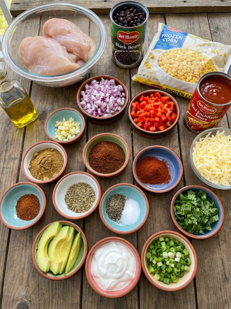 High Protein Chicken Enchilada Skillet 13 Chicken enchilada skillet ingred… 202604292057