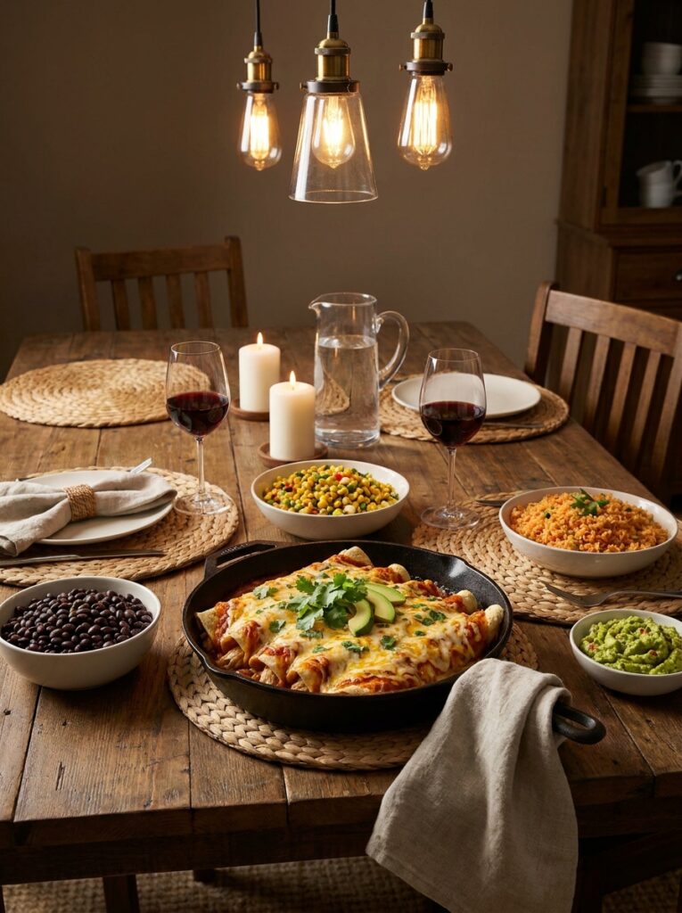 High Protein Chicken Enchilada Skillet 15 Chicken enchilada skillet with s… 202604292057