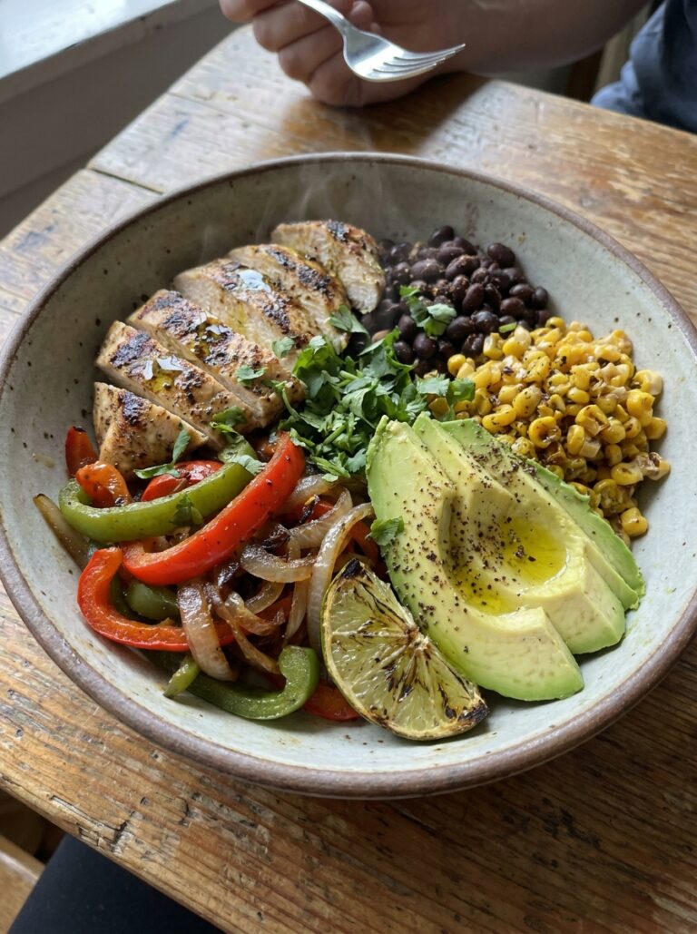 High Protein Chicken Fajita Bowl Recipe 17 Chicken fajita bowl 202604242237