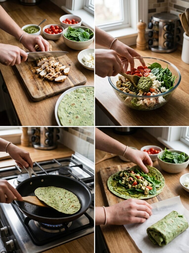 High Protein Chicken Pesto Lunch Wrap 14 Chicken pesto lunch 202604281905 2