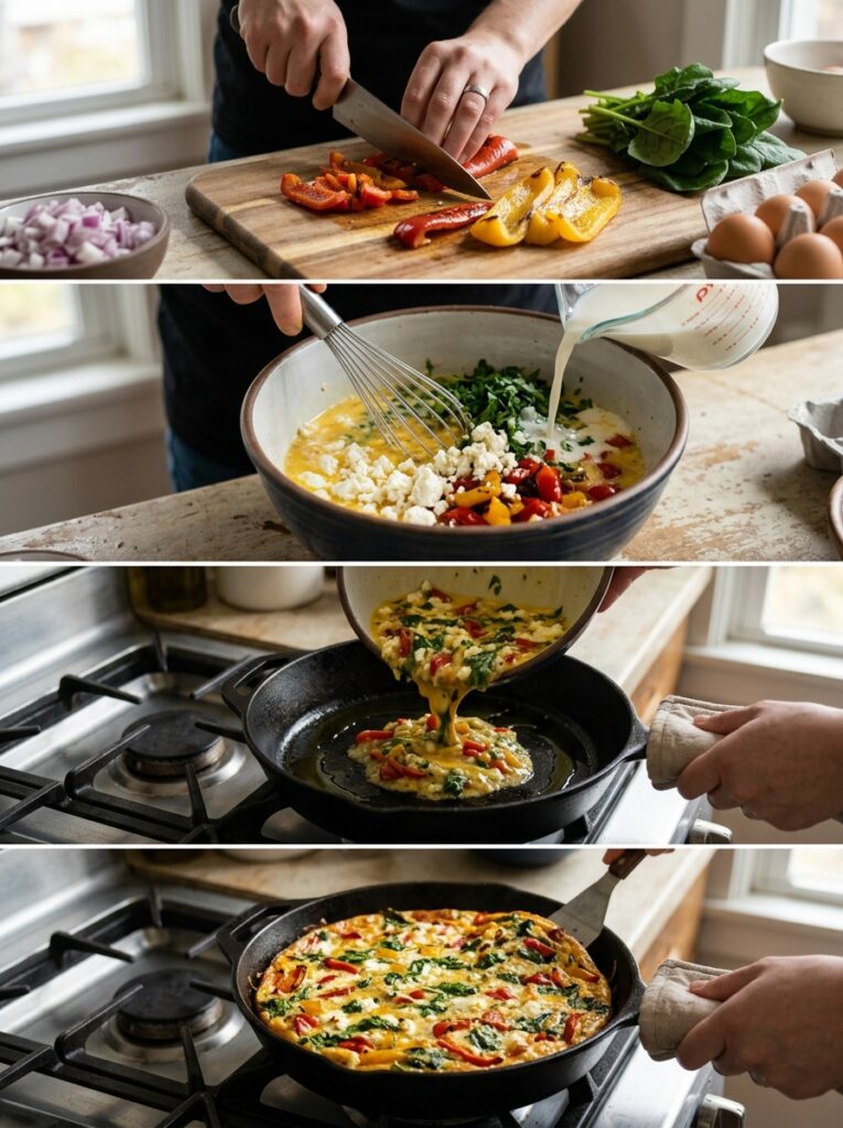 High Protein Roasted Pepper Frittata 14 Cooking roasted pepper 202604281910