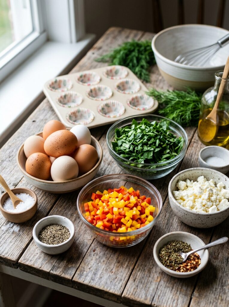 High Protein Mini Frittata Muffins 13 Eggs spinach bell pepper feta 202604292035