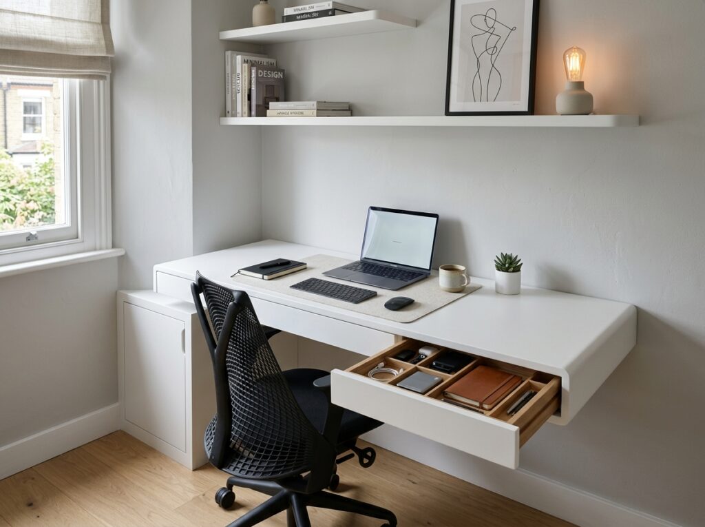 Floating white desk 202604091345