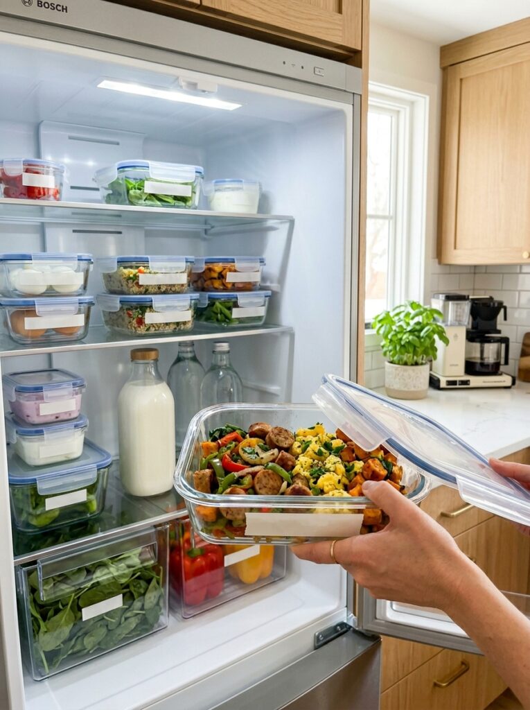 High Protein Chicken Sausage Breakfast Skillet 16 Food storage containers 202604221852