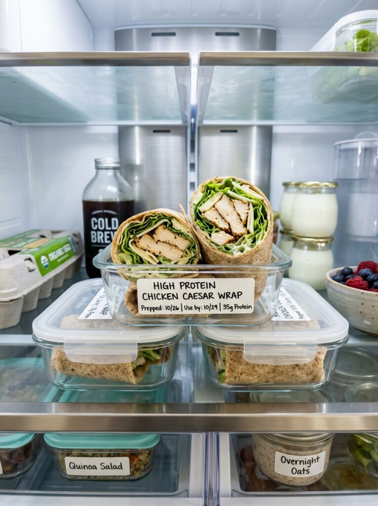 High Protein Chicken Caesar Wrap 16 Food storage containers 202604221904