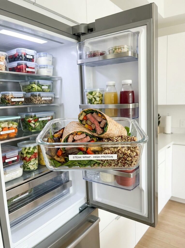 High Protein Steak Lunch Wrap 16 Food storage containers 202604242250