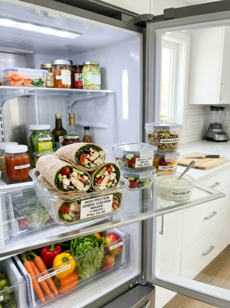 High Protein Greek Chicken Lunch Wrap 16 Food storage containers 202604261343