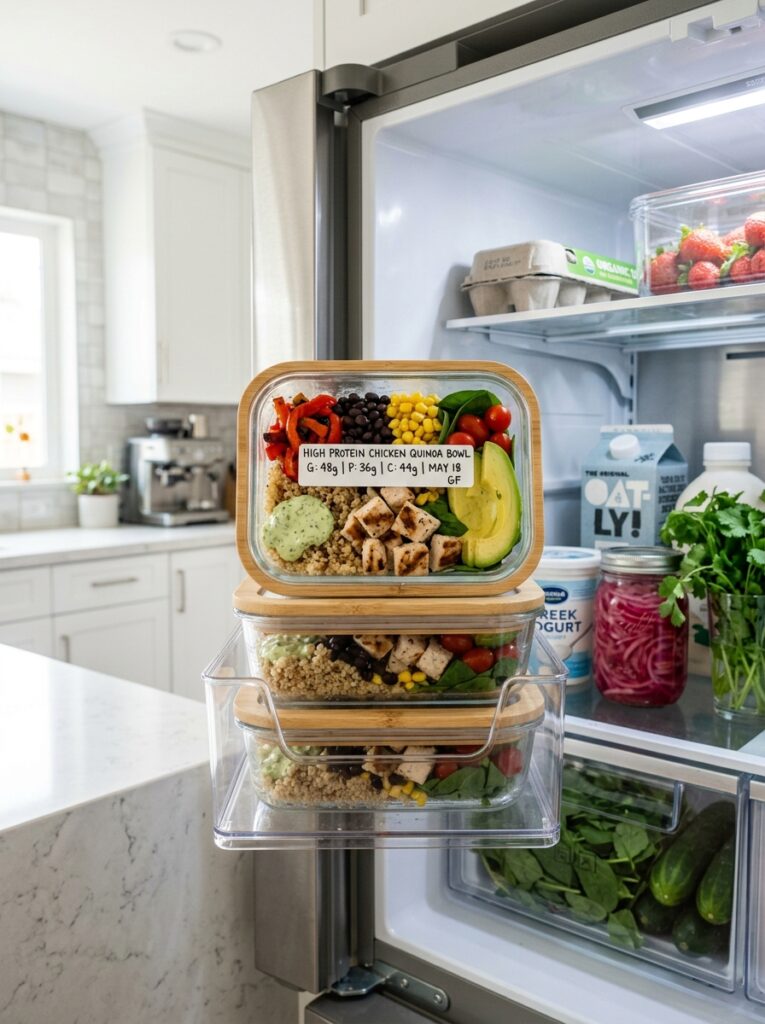 High Protein Chicken Quinoa Bowl 16 Food storage containers 202604261351