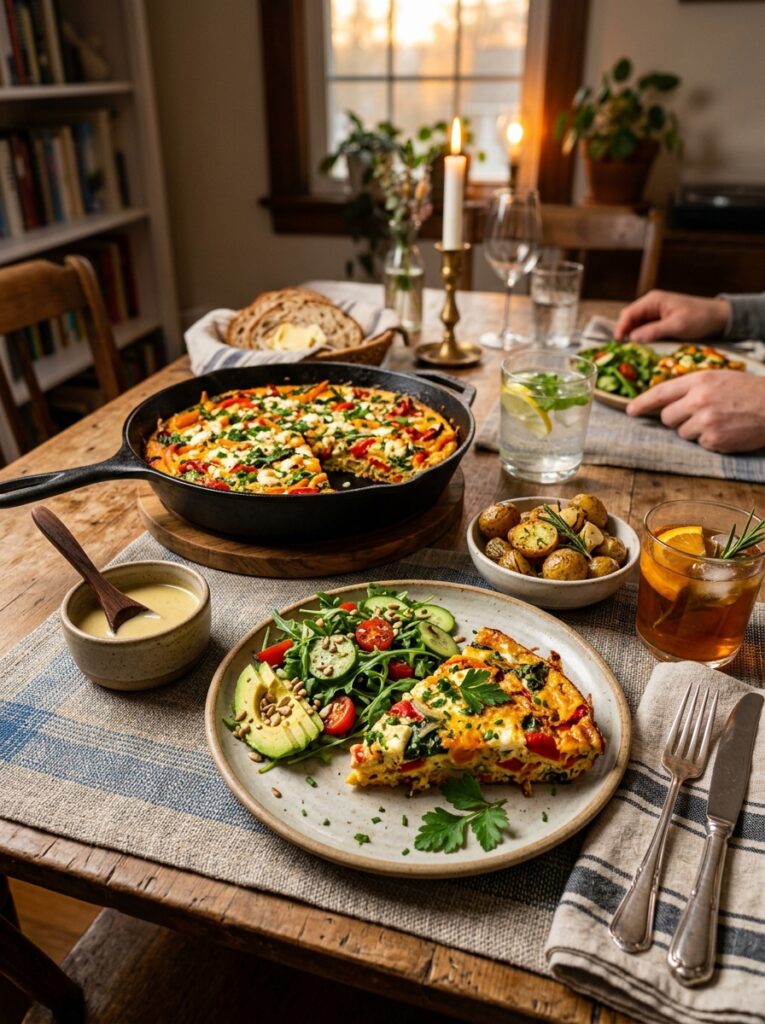 High Protein Roasted Pepper Frittata 15 Frittata with side 202604281911
