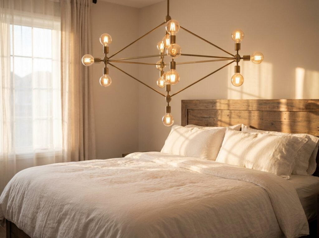 Gold chandelier over 202604081426