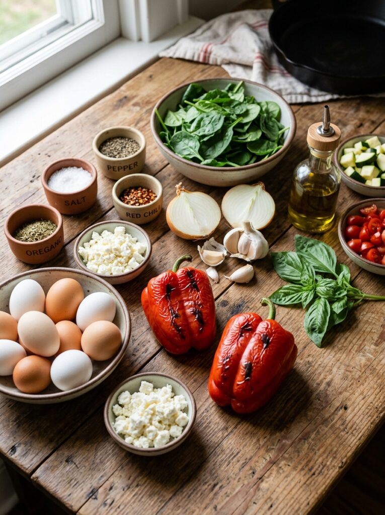 High Protein Roasted Pepper Frittata 13 Ingredients for roasted 202604281910