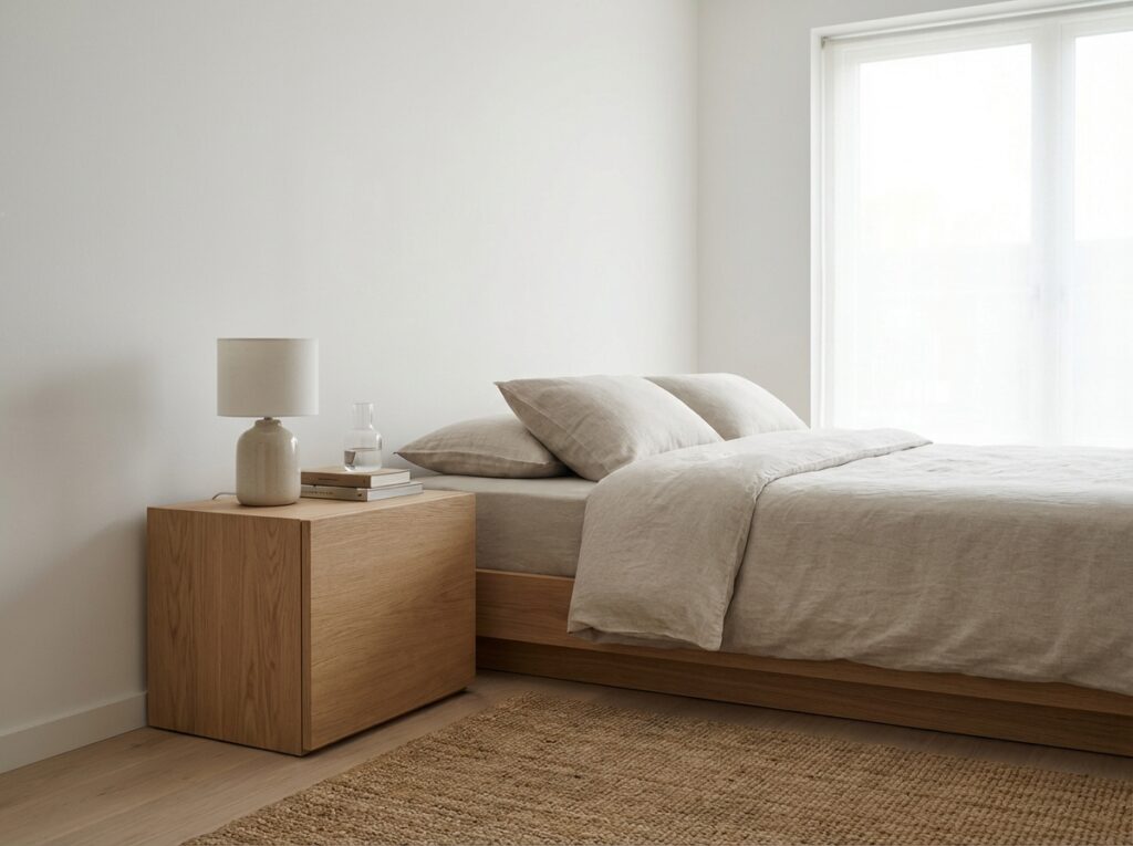 Light oak nightstand 202604081243