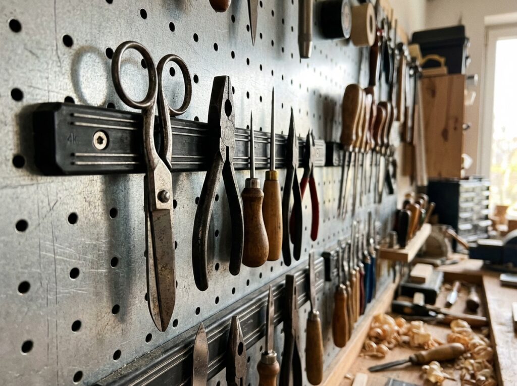 Metal pegboard holding 202604081453