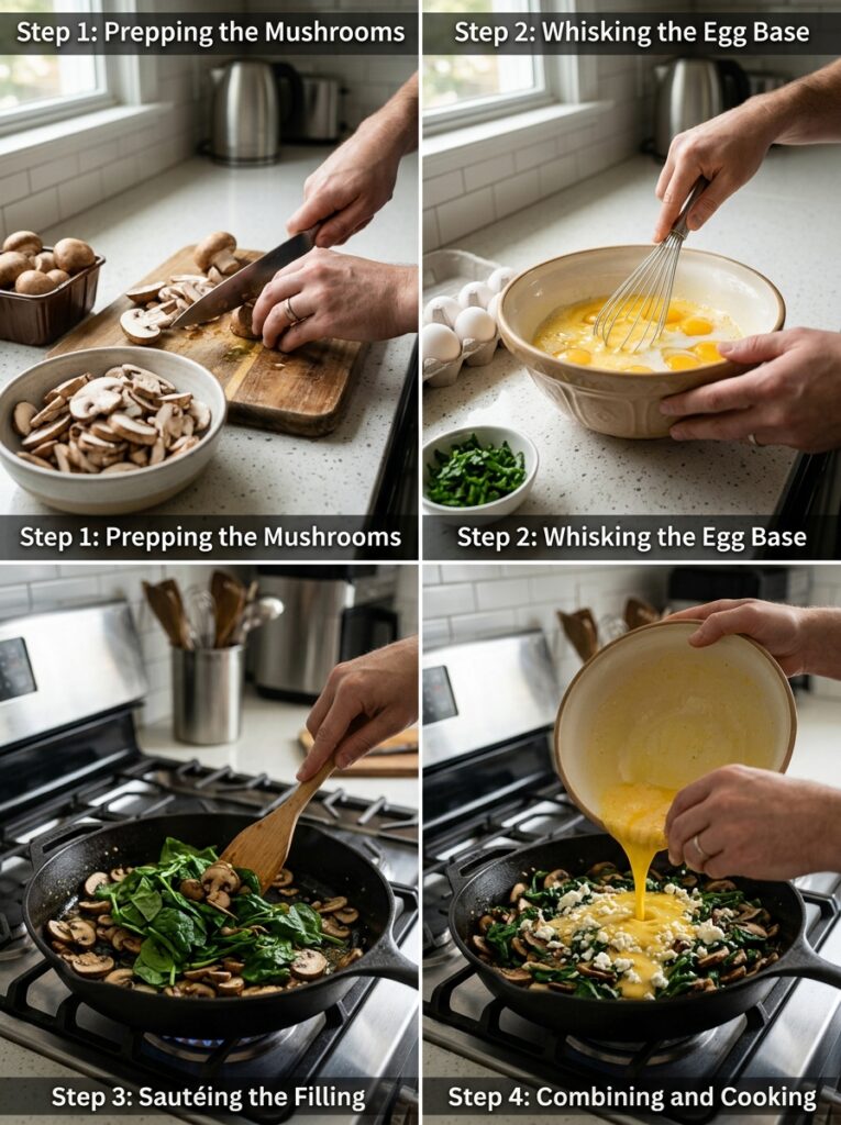 High Protein Mushroom Frittata Recipe for a Nutritious Meal 14 Mushroom frittata cooking 202604261335