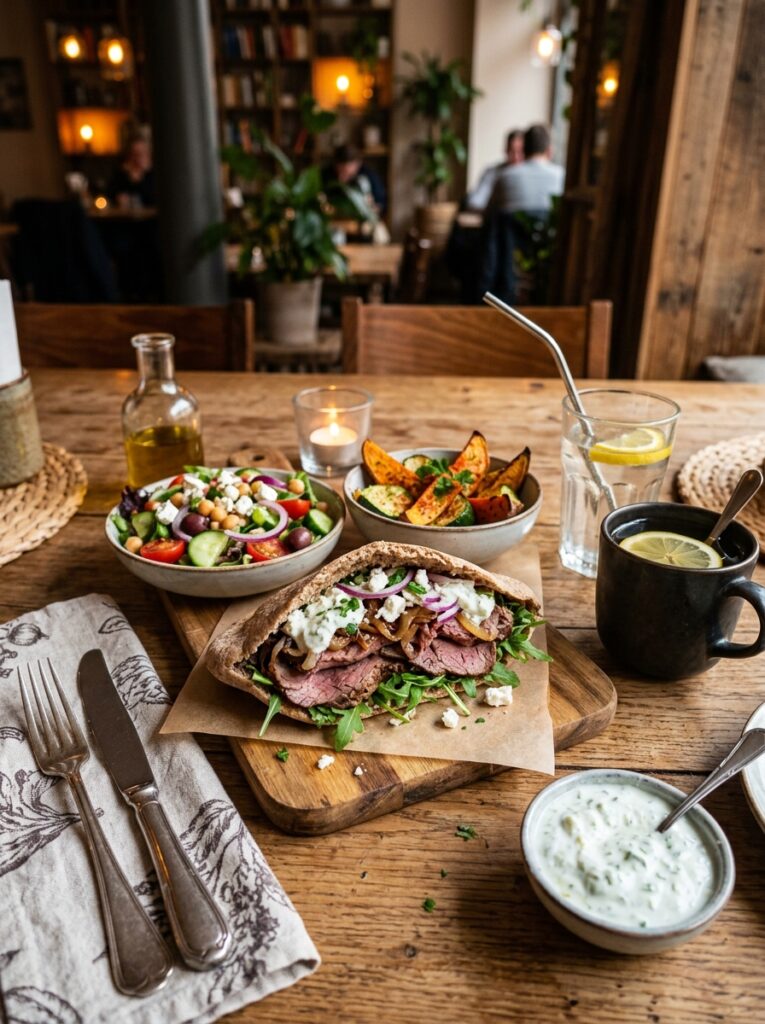 High Protein Roast Beef Pita Sandwich 15 Roast beef pita sandwich setup 202604292011
