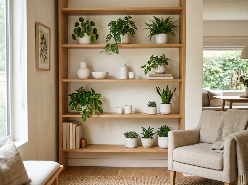 Shelving with plants 202604091231
