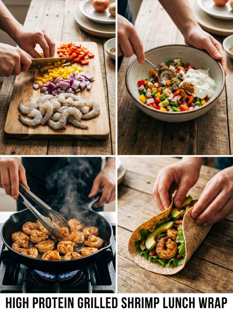 High Protein Grilled Shrimp Lunch Wrap: A Complete Recipe Guide 13 Shrimp lunch wrap cooking process 202605011654