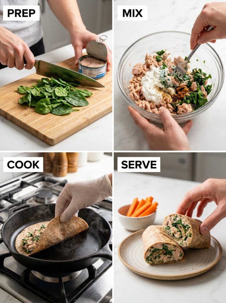 High Protein Tuna Spinach Wrap: A Delicious and Healthy Recipe 14 Tuna spinach wrap cooking process 202605011627
