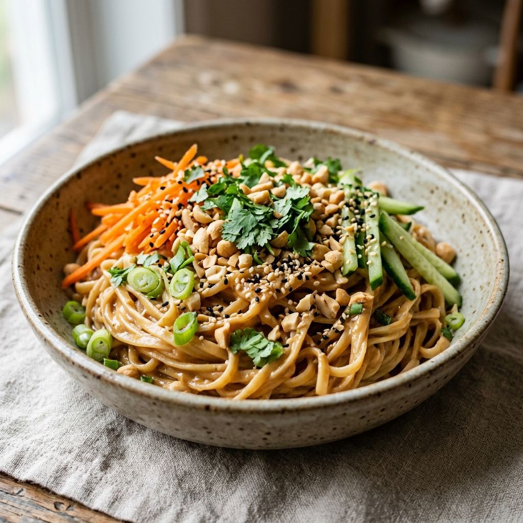 Cold Peanut Ginger Noodles Recipe