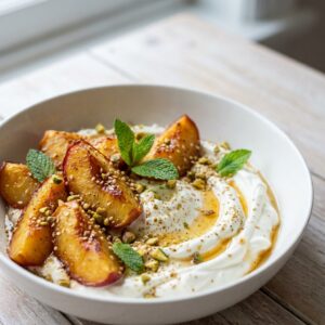 Roasted Nectarine Mess With Pistachio Dukkah Recipe