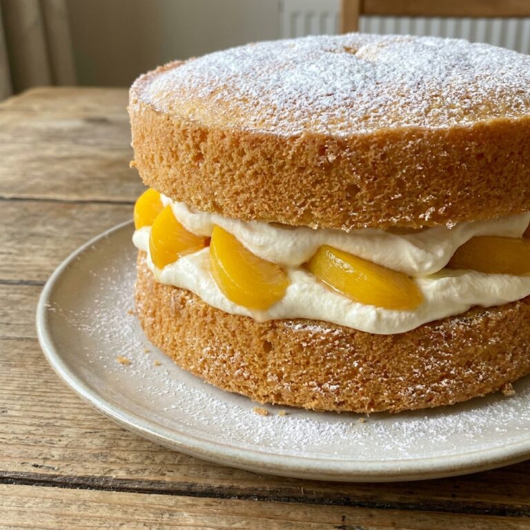 Peaches and Cream Victoria Sandwich Recipe