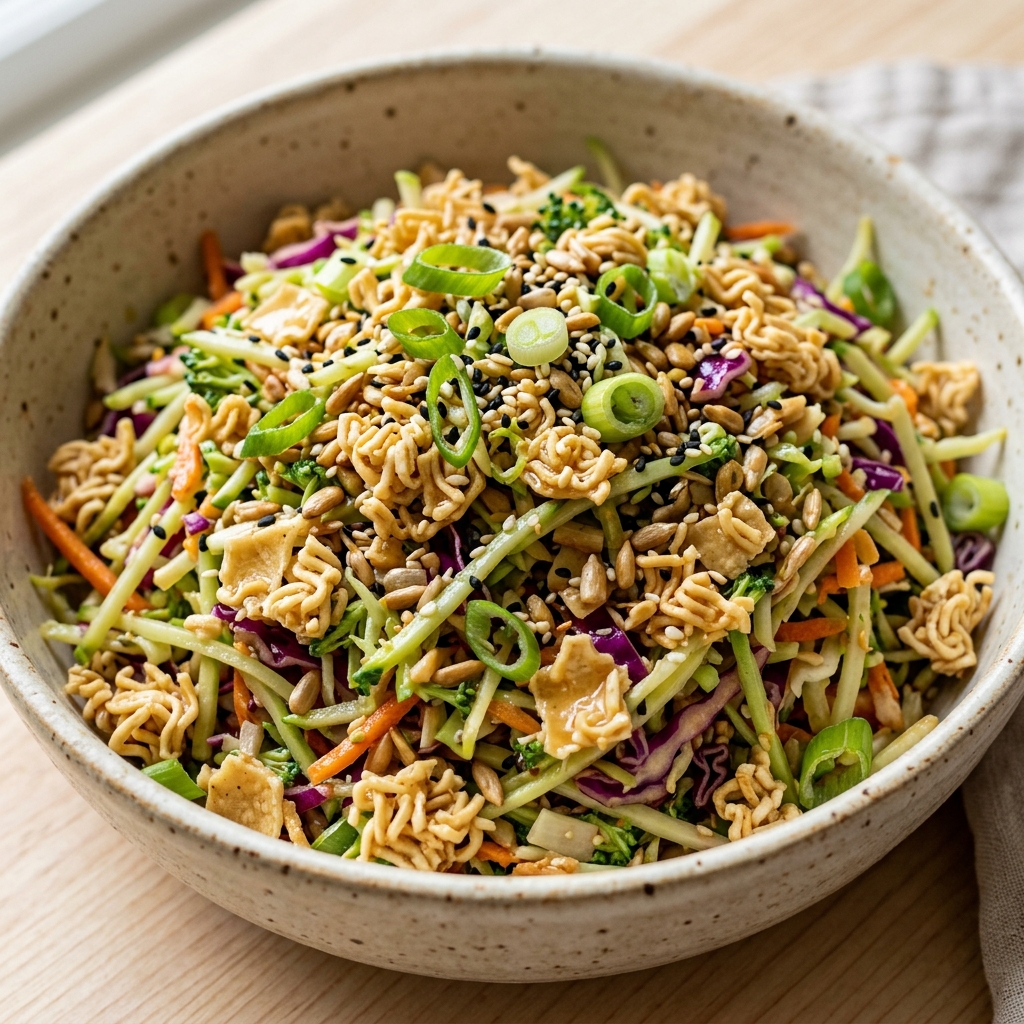 Home 4 Crunchy Ramen Broccoli Slaw recipe
