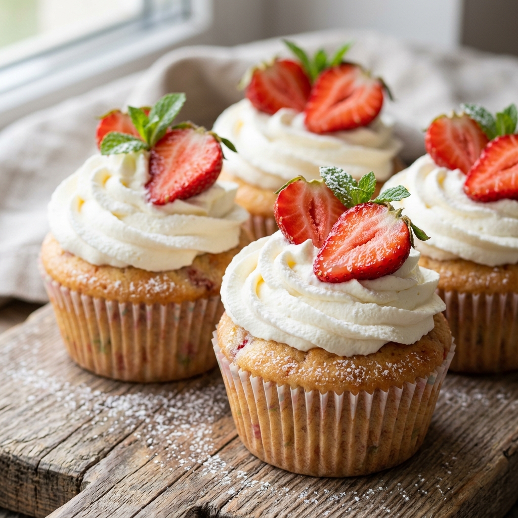 Strawberries And Cream Cupcakes Recipe