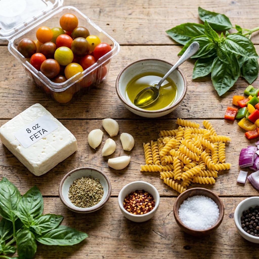 tiktok tomato feta pasta recipe