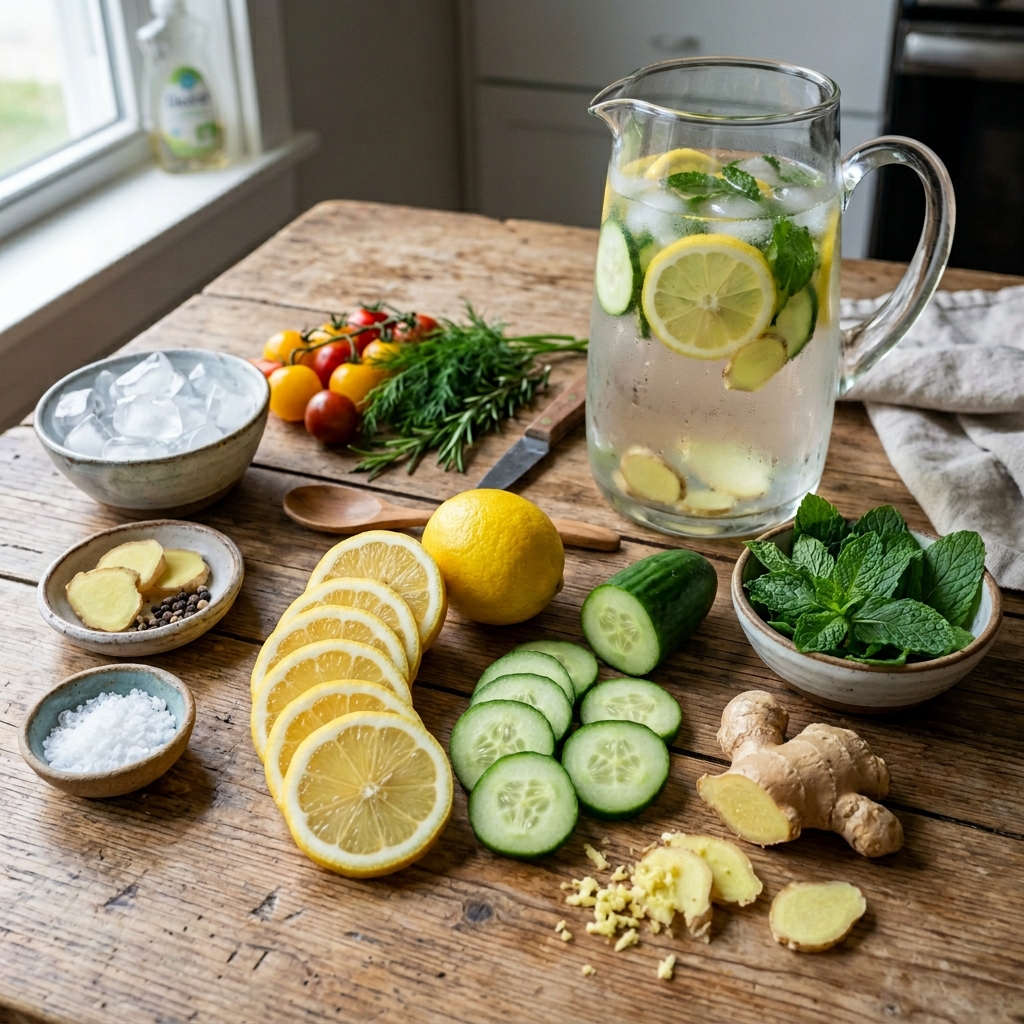 Lemon Ginger Cucumber Water Recipe