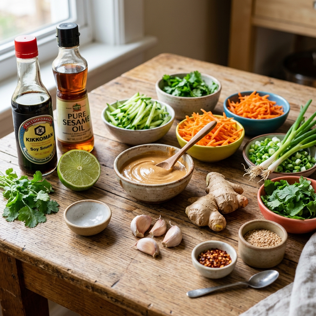 Cold Peanut Ginger Noodles Recipe