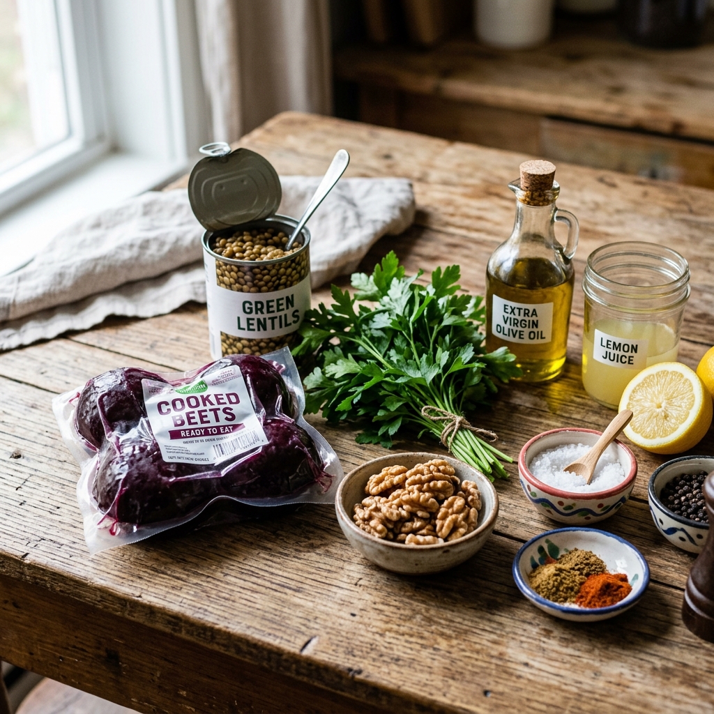 No-Cook Beet and Lentil Salad Recipe
