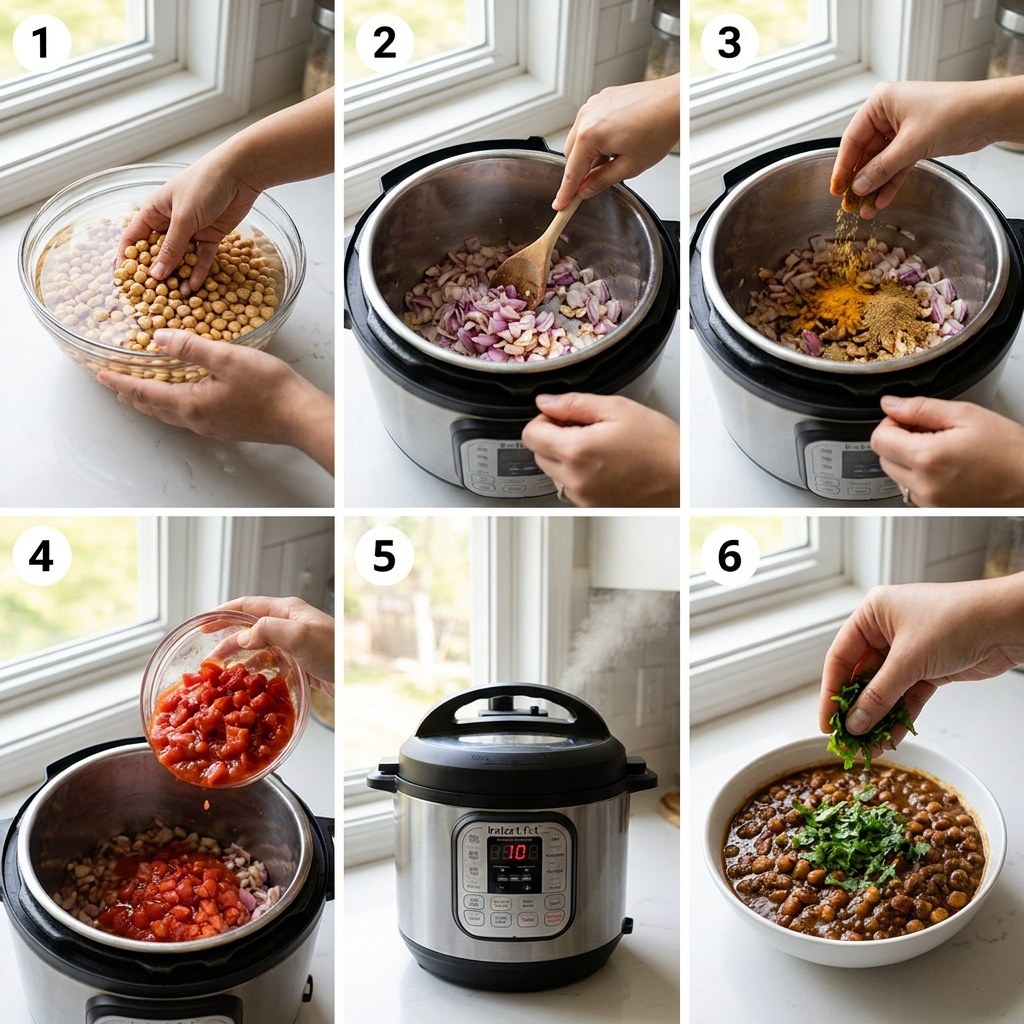 chana masala instant pot zero oil