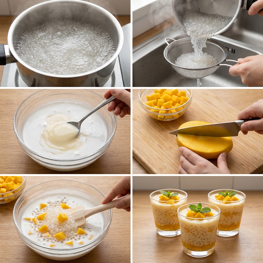 mango sago pudding recipe
