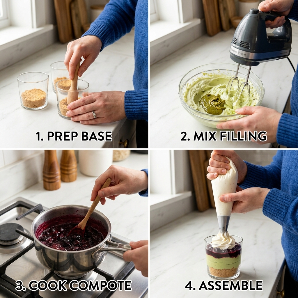 Pistachio Blackberry Cheesecake Towers Recipe: Elegant No-Bake Dessert 2026 14 pistachio blackberry cheesecake towers recipe