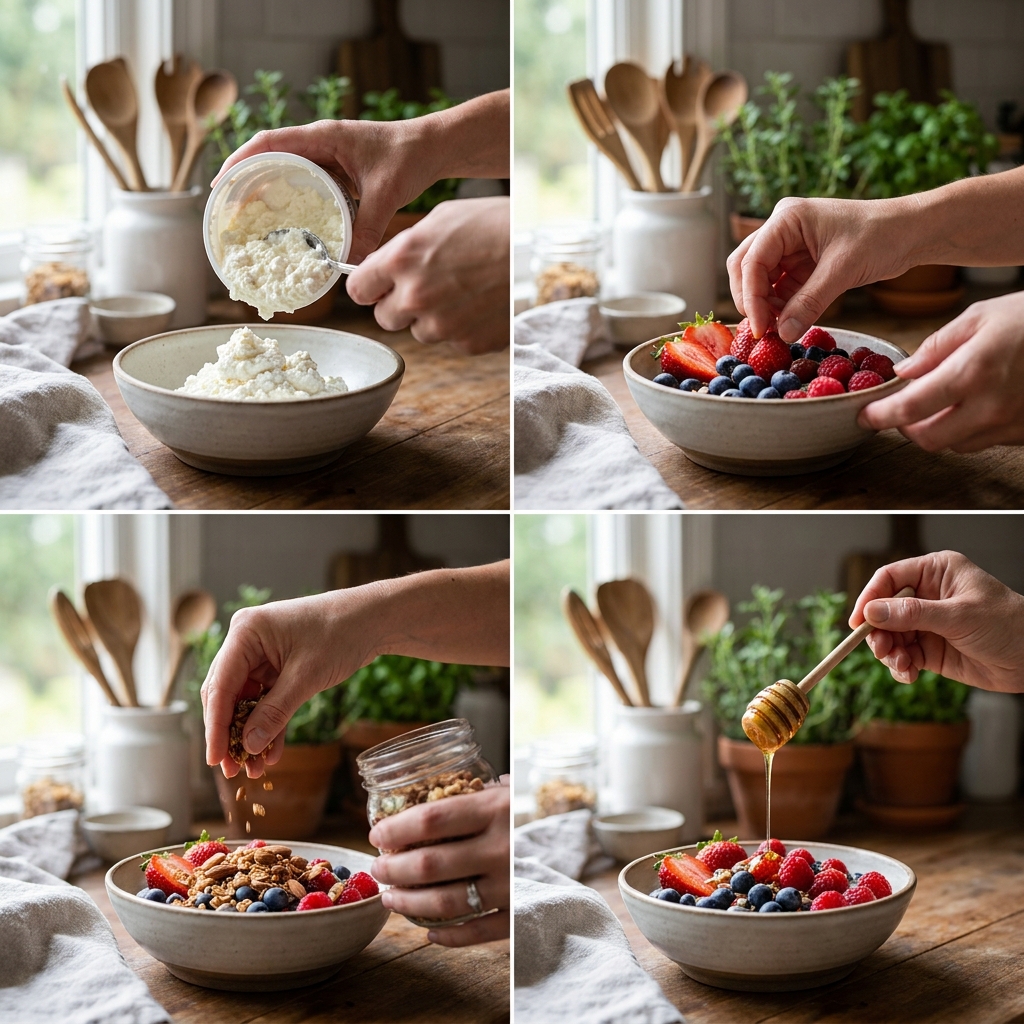 berry cottage cheese breakfast bowl