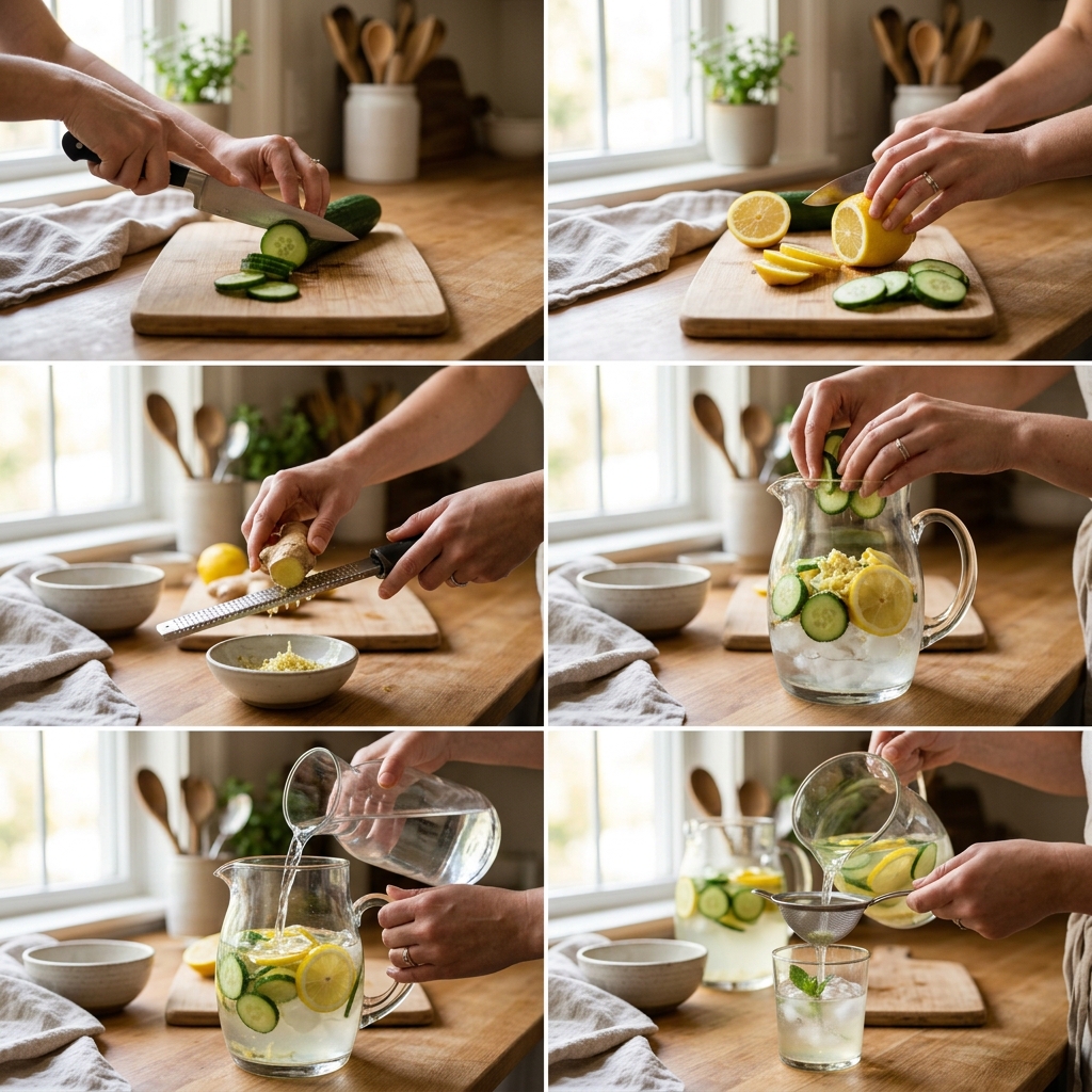 Lemon Ginger Cucumber Water Recipe