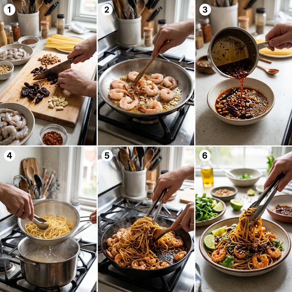 Salsa Macha Pasta With Shrimp Recipe: Spicy Crispy Asian Fusion 2026 14 Salsa Macha Pasta With Shrimp recipe