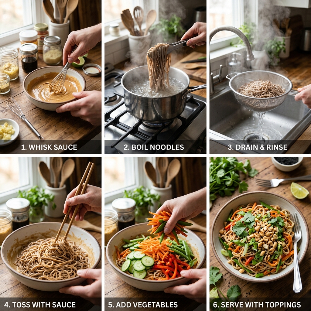 Cold Peanut Ginger Noodles Recipe