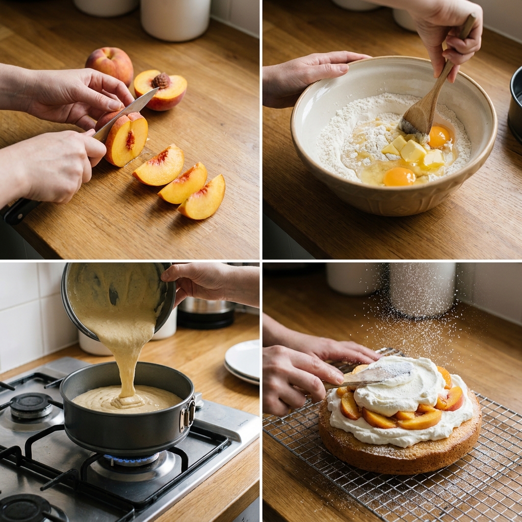 Peaches and Cream Victoria Sandwich Recipe