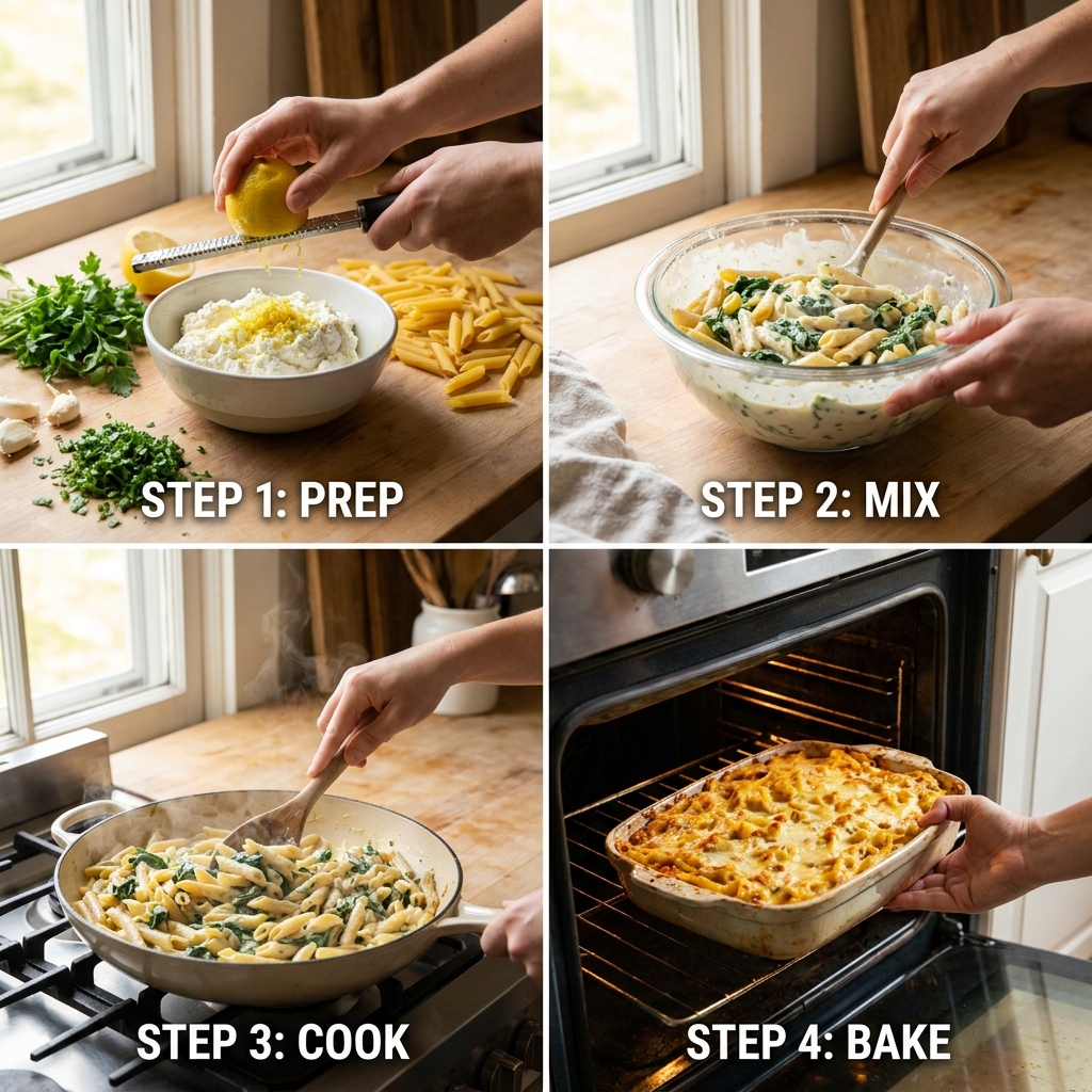Lemon Ricotta Pasta Bake Recipe