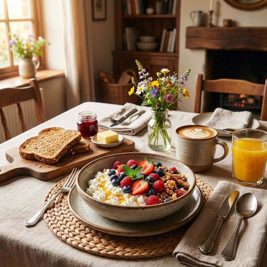 berry cottage cheese breakfast bowl