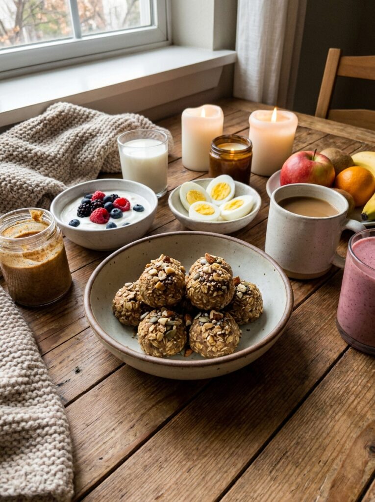 high protein banana oat bites 15 A full serving setup of 202605131701
